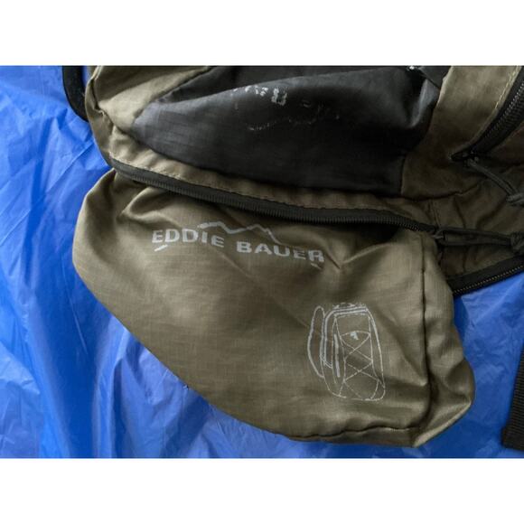Eddie Bauer Back Pack Lightweight Multi-Purpose Nylon in khaki & Black - Picture 10 of 12